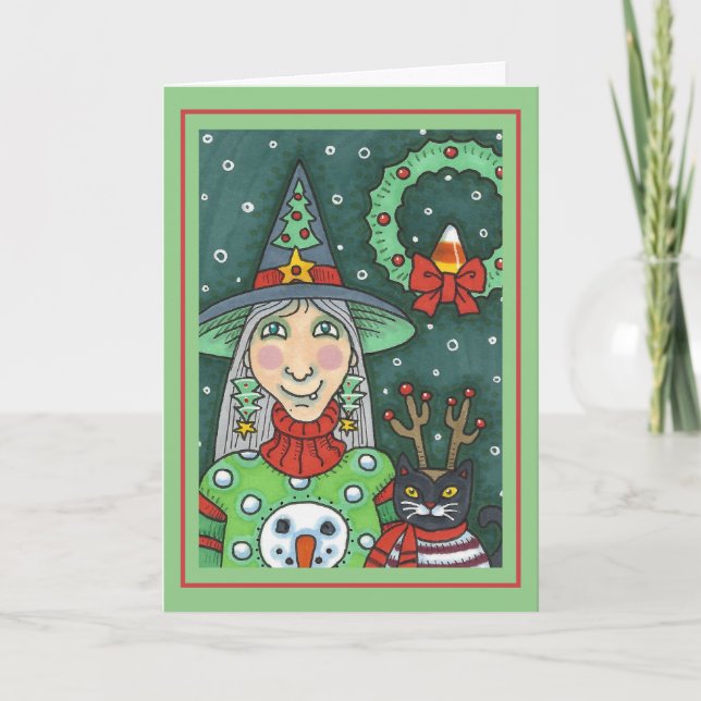 TARJETA TESTIGO EN SUDOR DE NOMUJER, GATO NEGRO XMAS HALLO (Anverso)