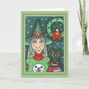 TARJETA TESTIGO EN SUDOR DE NOMUJER, GATO NEGRO XMAS HALLO
