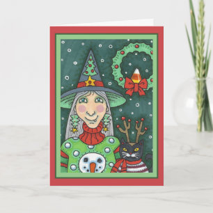 TARJETA TESTIGO EN SUDOR DE NOMUJER, GATO NEGRO XMAS HALLO