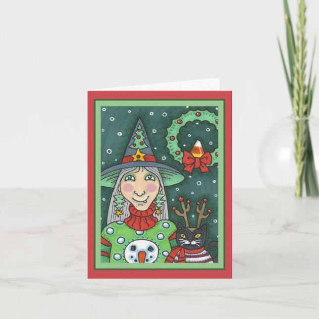 TARJETA TESTIGO EN SUDOR DE NOMUJER, GATO NEGRO XMAS HALLO (Anverso)