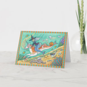 TARJETA TESTIGO MERMAID, FANTASÍA MERHORSE GREETING CARD B