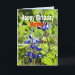 Tarjeta Texas Bluebonnet Mother Happy Birday<br><div class="desc">El Texas Bluebonnet (Lupinus texensis) es una especie de lupino endémico en Texas. Es la flor del estado de Texas</div>
