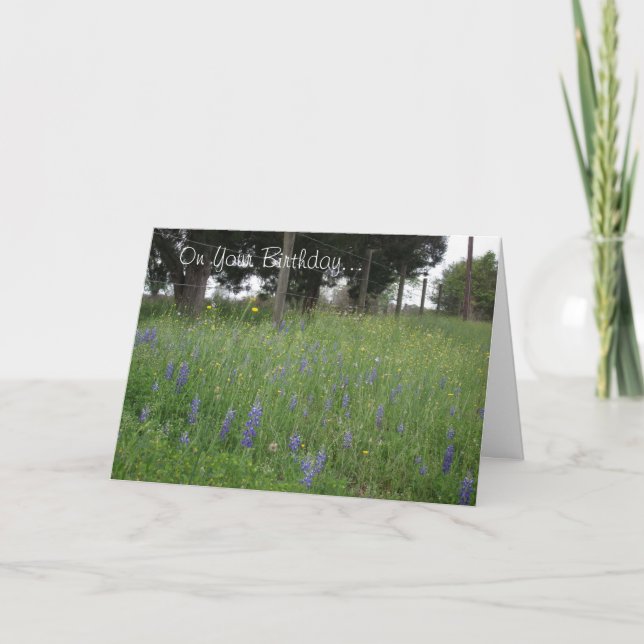 Tarjeta Texas Bluebonnets Birday Card (Anverso)