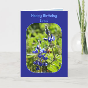 Tarjeta Texas Bluebonnets Linda Happy Birthday Blank Card