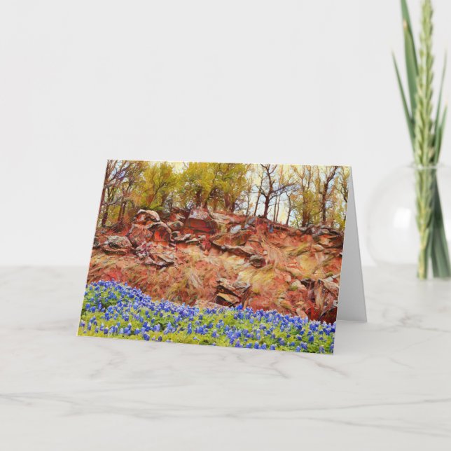 Tarjeta Texas Bluebonnets Wildflowers Art Note Card (Anverso)