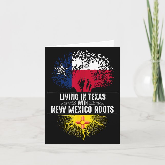 Tarjeta Texas Home New Mexico Roots State Tree Flag Love G (Anverso)