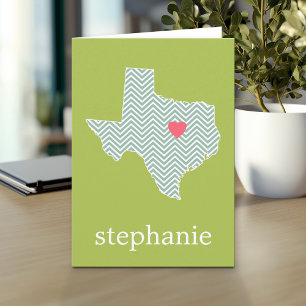 Tarjeta Texas Love with Personalizado Heart and Family Nam