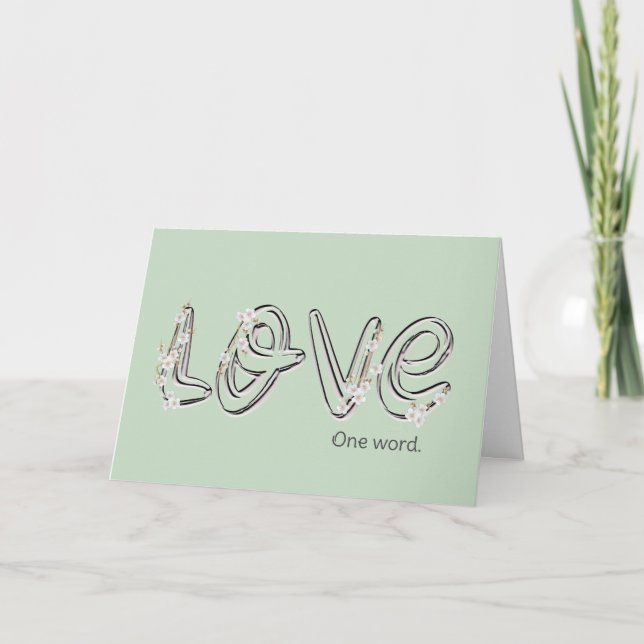 Tarjeta Texto de amor de flor de almendro de aniversario (Anverso)