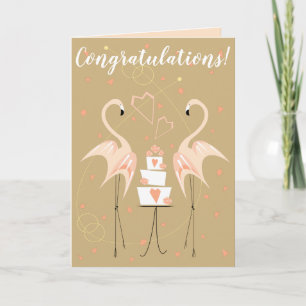 Tarjeta Texto de felicitaciones de boda de flamenco meloco