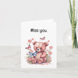 Tarjeta Texto de su Personalizado: "Te extraño" oso de mar