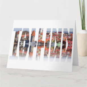 Tarjeta Texto de Tallin compuesto por la vista de la ciuda