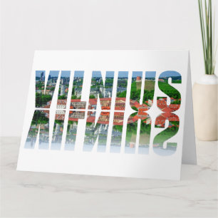 Tarjeta Texto de Vilnius con reflexión