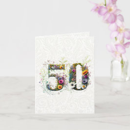 Tarjeta Texto decorativo de flores silvestres para cumplea