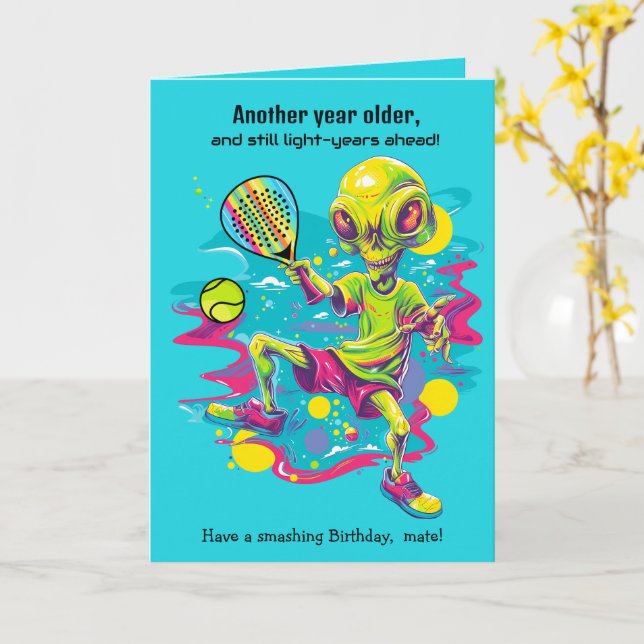 Tarjeta Texto del personalizado, Padel Light-Years Ahead (flor amarilla)