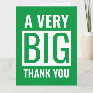 Tarjeta Texto Grande Muchas Gracias Verde Y Blanco