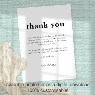 Tarjeta Texto minimalista Cualquier cumpleaños de color Gr