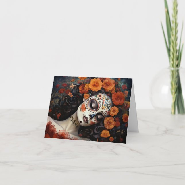 Tarjeta Texto personalizado 💀 Artful La Calavera Catrina (Anverso)