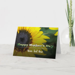 Tarjeta Texto personalizado del Sunflower Happy Mother's D