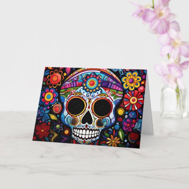 Tarjeta texto personalizado 💀 Día de Muertos (Orquídea)