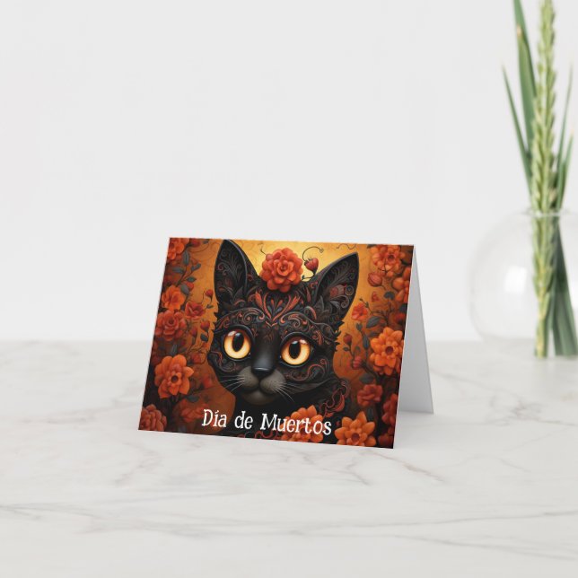 Tarjeta Texto personalizado 💀 😺 Gato De Los Muertos (Anverso)
