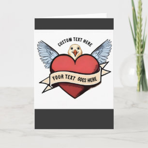 Tarjeta Texto Personalizado Tatuaje de Gaviota Divertida