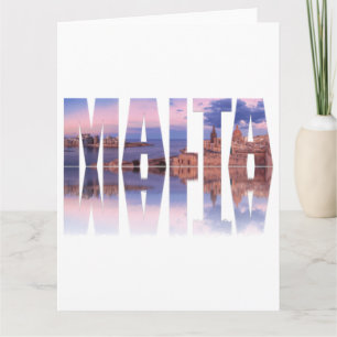 Tarjeta Texto sobre el casco antiguo de La Valeta y el pue