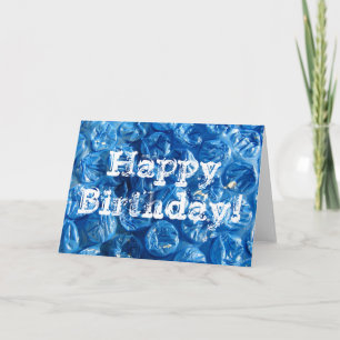 Tarjeta Textura de burbuja azul, ¡Feliz cumpleaños!