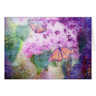 Tarjeta texturizada de las lilas y de las