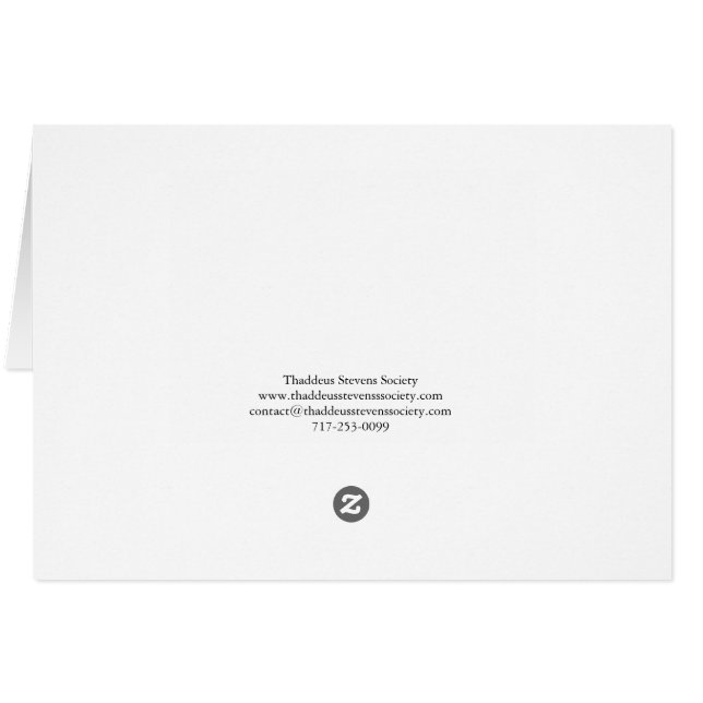 Tarjeta Thaddeus Stevens (Reverso Horizontal)