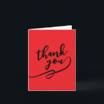 Tarjeta Thank You Bright Red Classical Unique Simple<br><div class="desc">Specific,  plain,  eyecatching template at affordable price. Choose from variety of different card designs,  types and fonts.</div>
