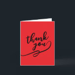 Tarjeta Thank You Bright Red Classical Unique Simple<br><div class="desc">Specific,  plain,  eyecatching template at affordable price. Choose from variety of different card designs,  types and fonts.</div>