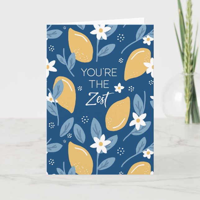 Tarjeta Thank You Card - You're the Zest Pun Lemon Yellow (Anverso)
