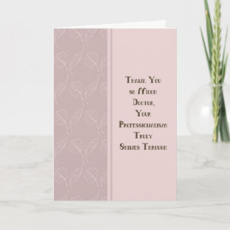 Tarjeta Thank You Doctor for Care of Illness Patient Card