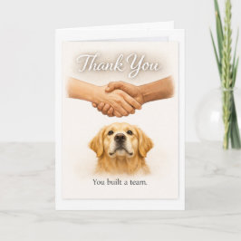 Tarjeta Thank You for Creating a Guide Dog Team Golden