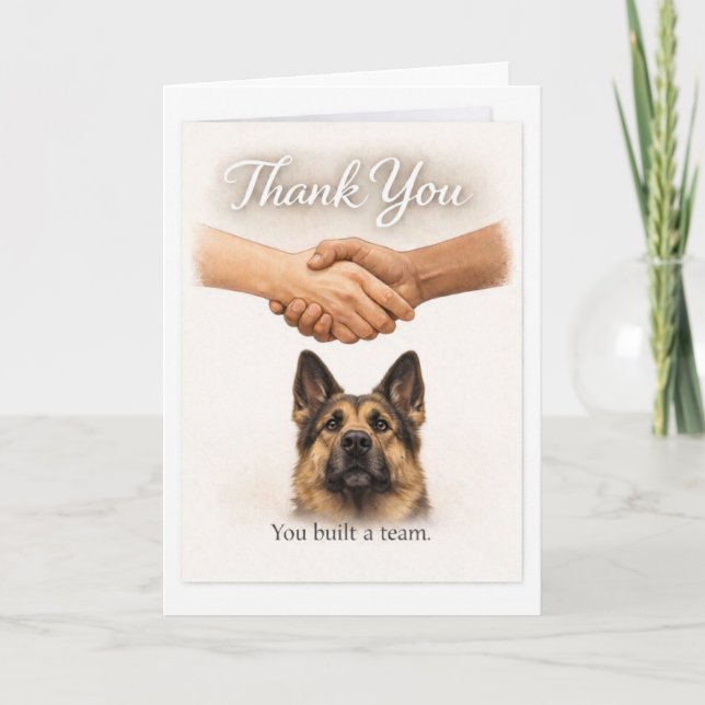 Tarjeta Thank You for Creating a Guide Dog Team – GSD (Anverso)