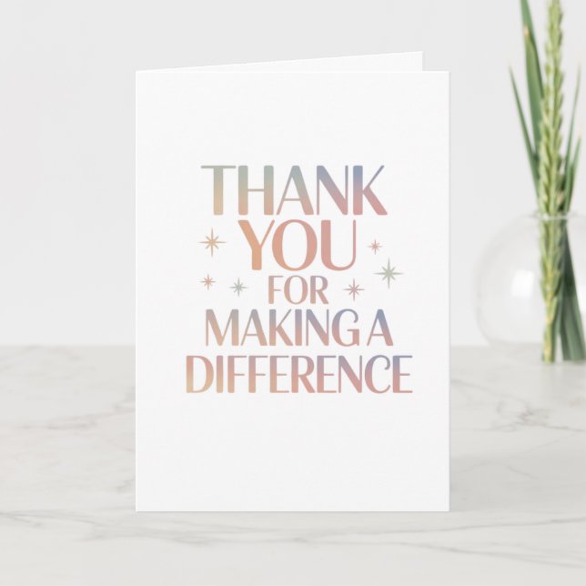 Tarjeta Thank You for Making a Difference (Anverso)