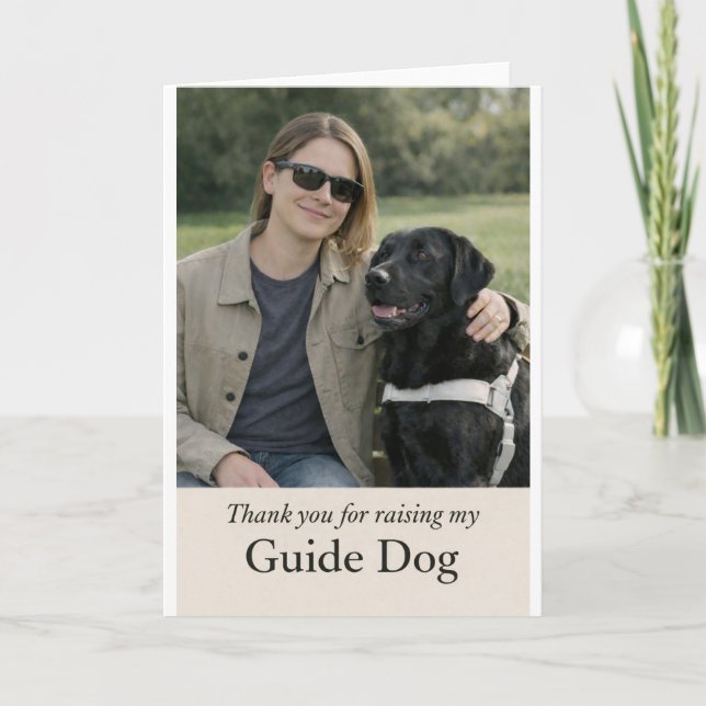 Tarjeta Thank You for Raising My Guide Dog – Black Lab (Anverso)