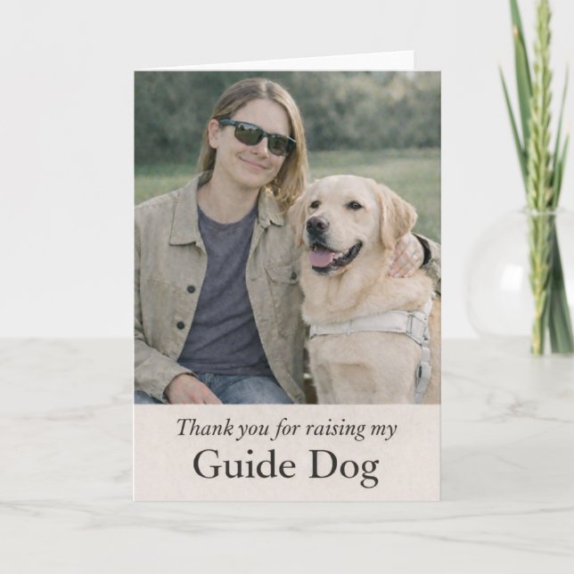 Tarjeta Thank You for Raising My Guide Dog – Puppy Raiser  (Anverso)