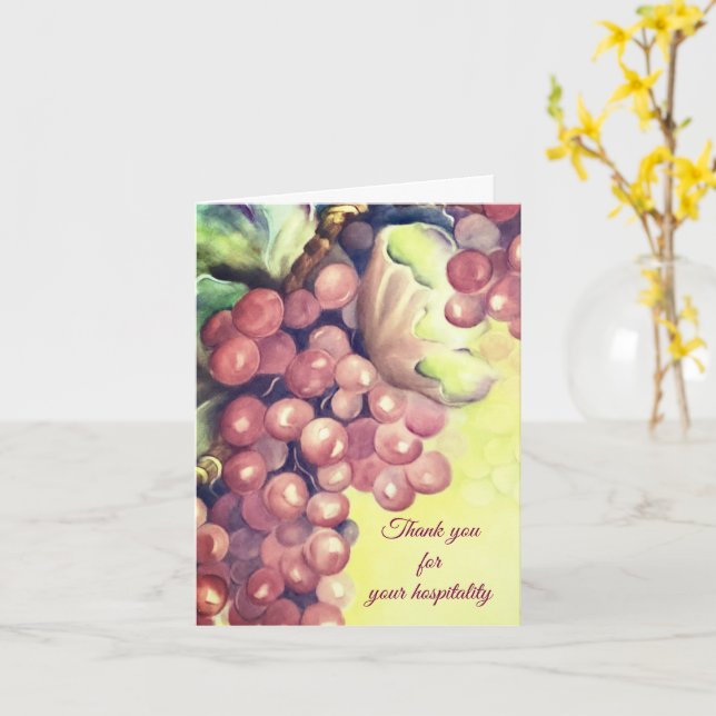 Tarjeta Thank You for your Hospitality Grapevine (flor amarilla)