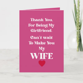 Tarjeta Thank You Girlfriend/Wife Valentine's Occassion