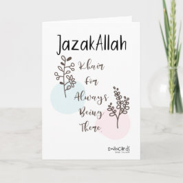 Tarjeta Thank You - JazakAllah 