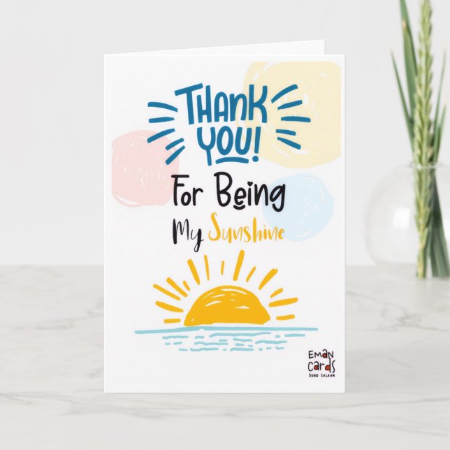 Tarjeta Thank you - Sunshine (Anverso)