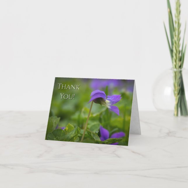 Tarjeta “Thank You!” Wild Violet Note Folded Greeting Card (Anverso)