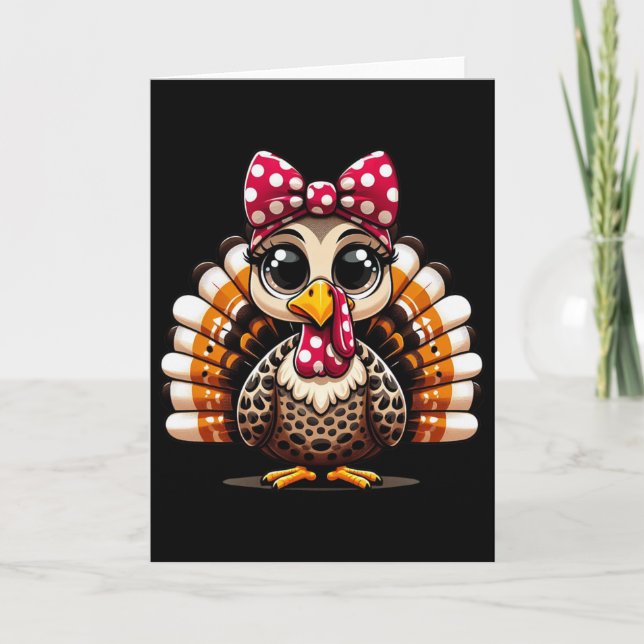 Tarjeta Thankding Leopard Turkey Thankding Autumn Fa (Anverso)