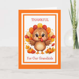 Tarjeta Thankful For Our Grandkids Cute Thanksgiving