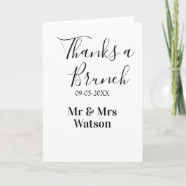 Tarjeta Thanks a brunch post wedding name date simple