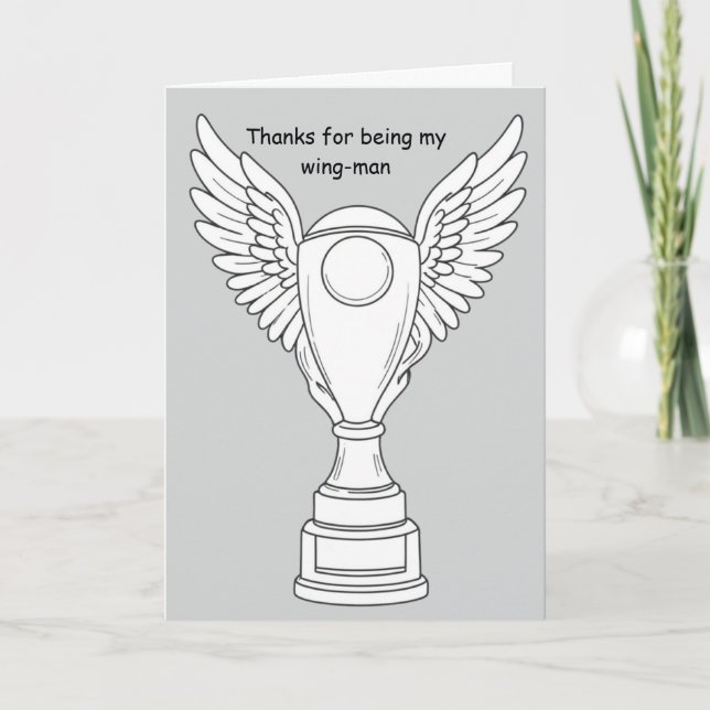 Tarjeta Thanks For Being My Wingman Funny Greeting (Anverso)