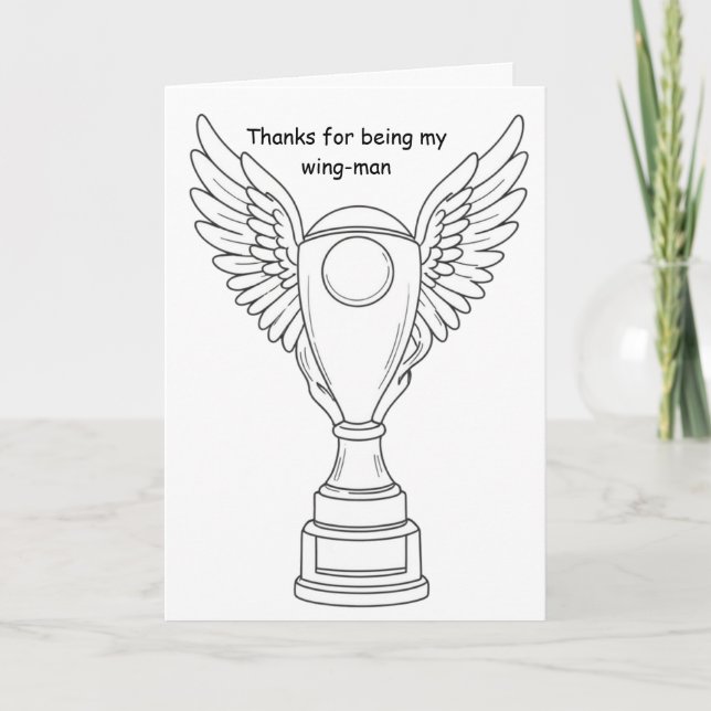 Tarjeta Thanks For Being My Wingman Funny Greeting (Anverso)