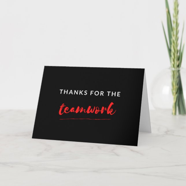 Tarjeta Thanks For The Teamwork (Anverso)