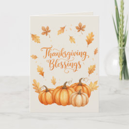 Tarjeta Thanksgiving Blessings Card – Cozy Autumn Watercol